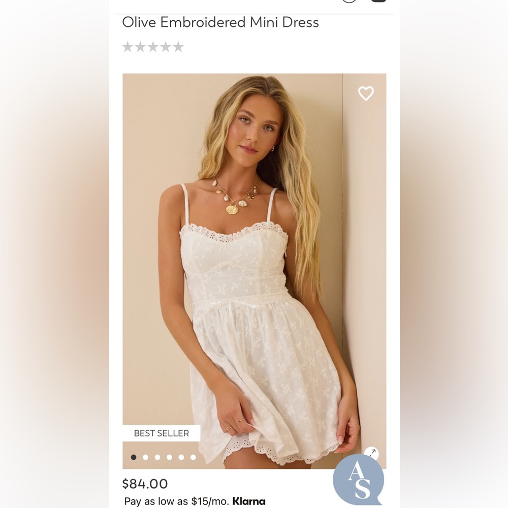 Altar’d State white eyelet embroidered mini dress